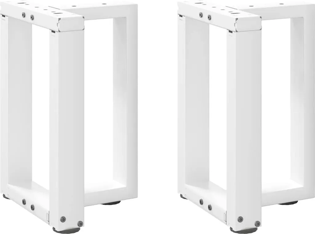 2x Gambe Tavolo Acciaio Bianco 38x25x42 cm - Novità 2025 Super Prezzo