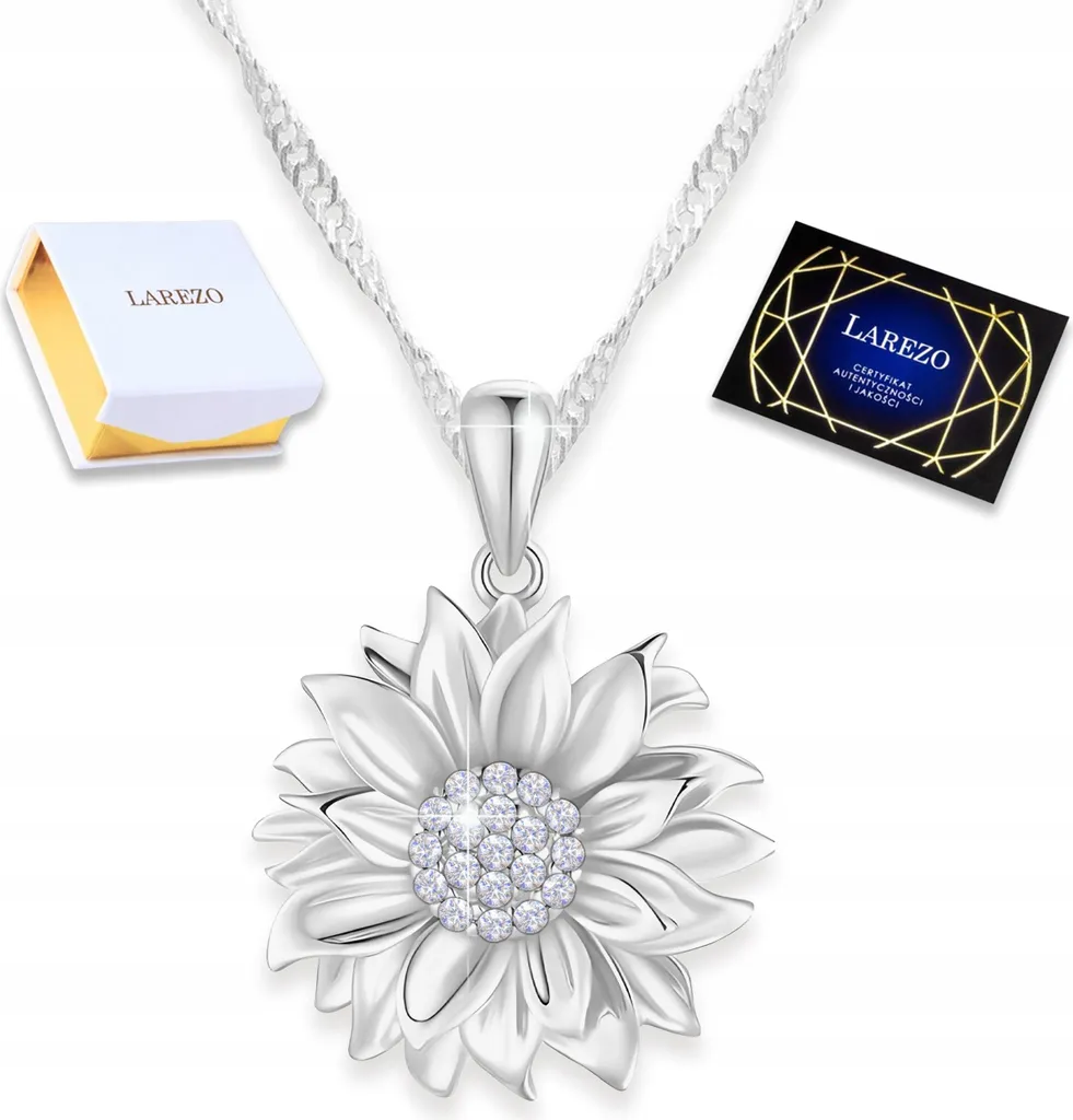 Regalo Donna: Collana Girasole Argento 925 e Fiore della Vita