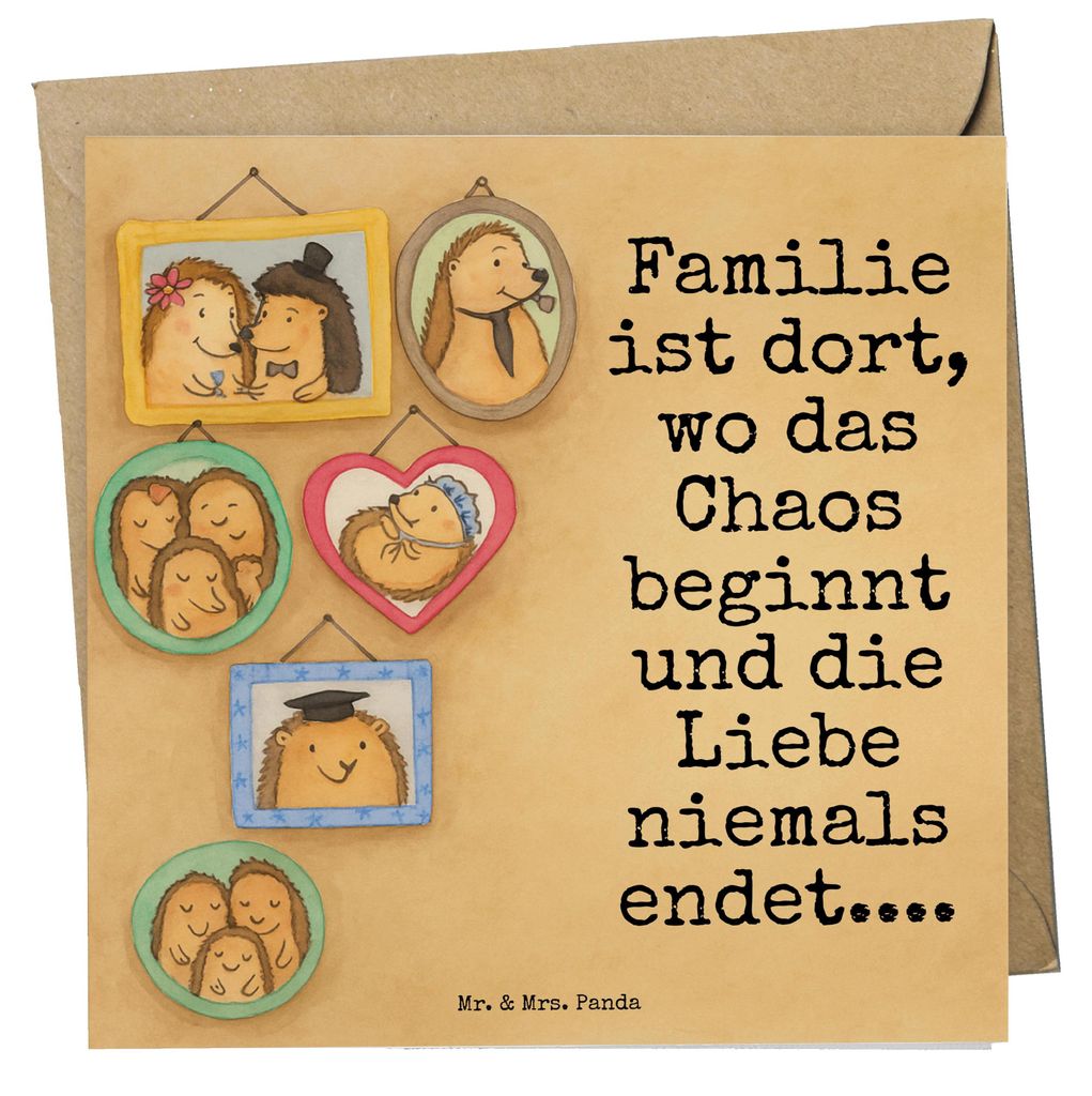 Mr. & Mrs. Panda Grußkarte Igel Familie Design - Weiß - Geschenk, faltkarte, Bilder, Klappkarte, Mama, Papa, Schwester, Vatertag, Glückwunschkar...