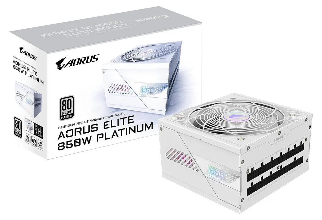 Bloc d'alimentation PC 850W Gigabyte AE850PM blanc modulaire ATX 3.0