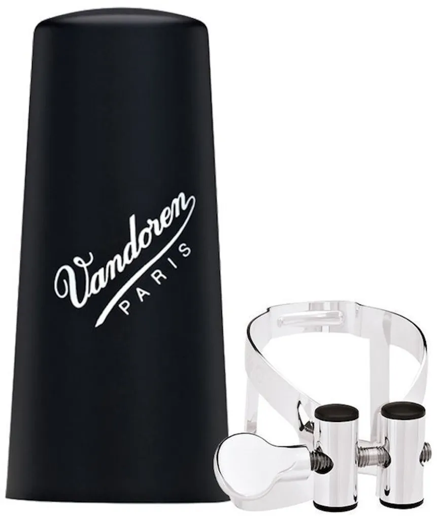 Ligature Vandoren M/O Argentée pour Bec de Clarinette avec Couvre-bec