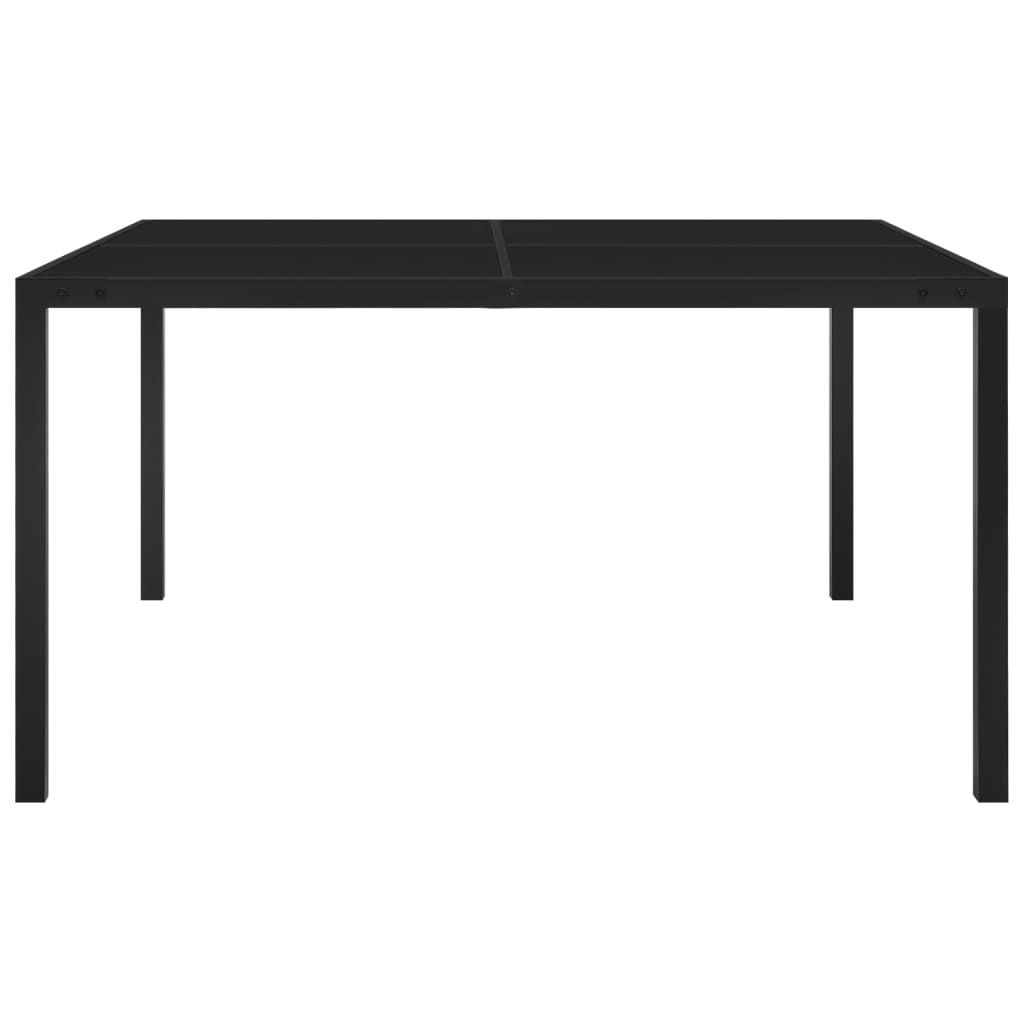 Tavolo da Giardino 130x130x72 cm Nero in Acciaio e Vetro Immagine del prodotto 