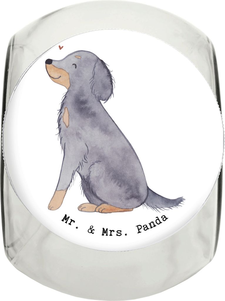 Mr. & Mrs. Panda Dose Gordon Setter Lebensretter XL 2000ml - Weiß - Geschenk, Bonbonglas, Keksdose, leckerlidose, Jagdhund, Shetter, Vorratsbehäl...