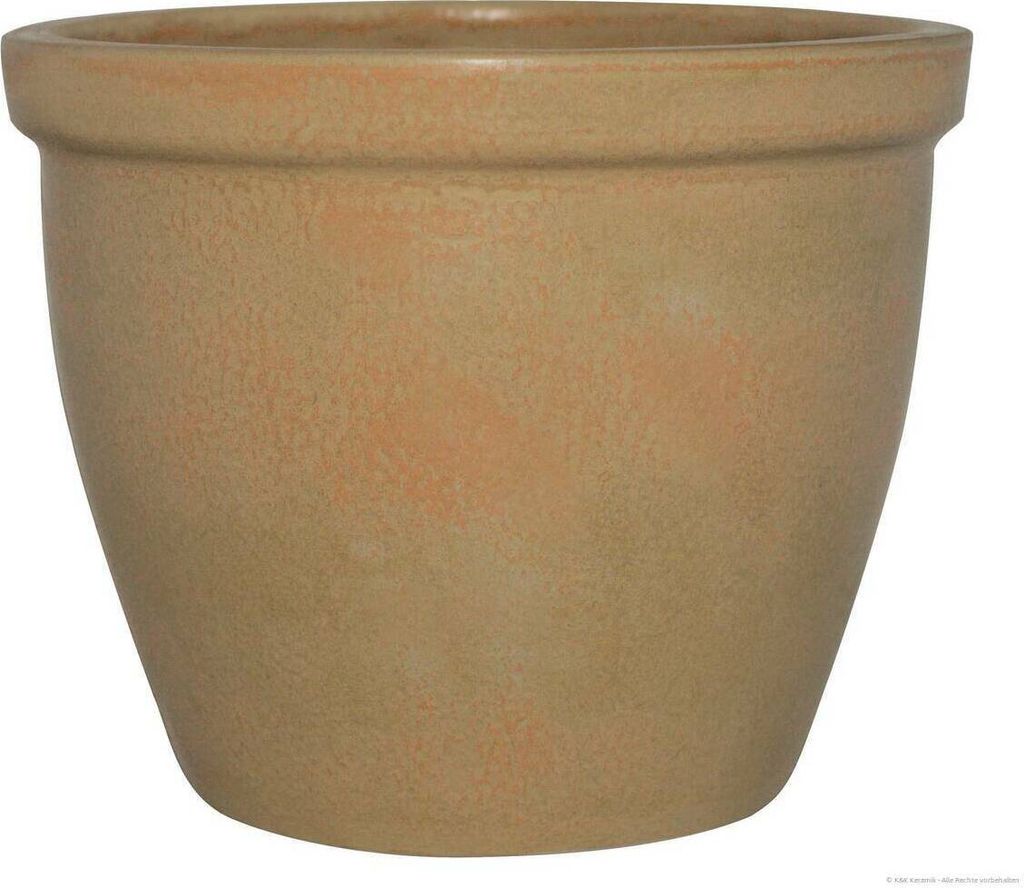 KERAZO Keramik Blumentopf Pflanzkübel Pflanztopf Venus 45x37 cm robust, dickwandig, frostfest, Farbe: ANTIK (Beige)