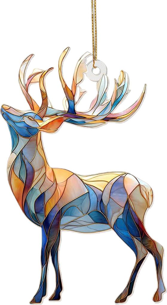 Bunter Tieranhänger aus Acryl, Sonnenfänger, Fensterdekoration, 2D-Acryldruck, festliche Dekoration für Weihnachtsbaum und Zuhause