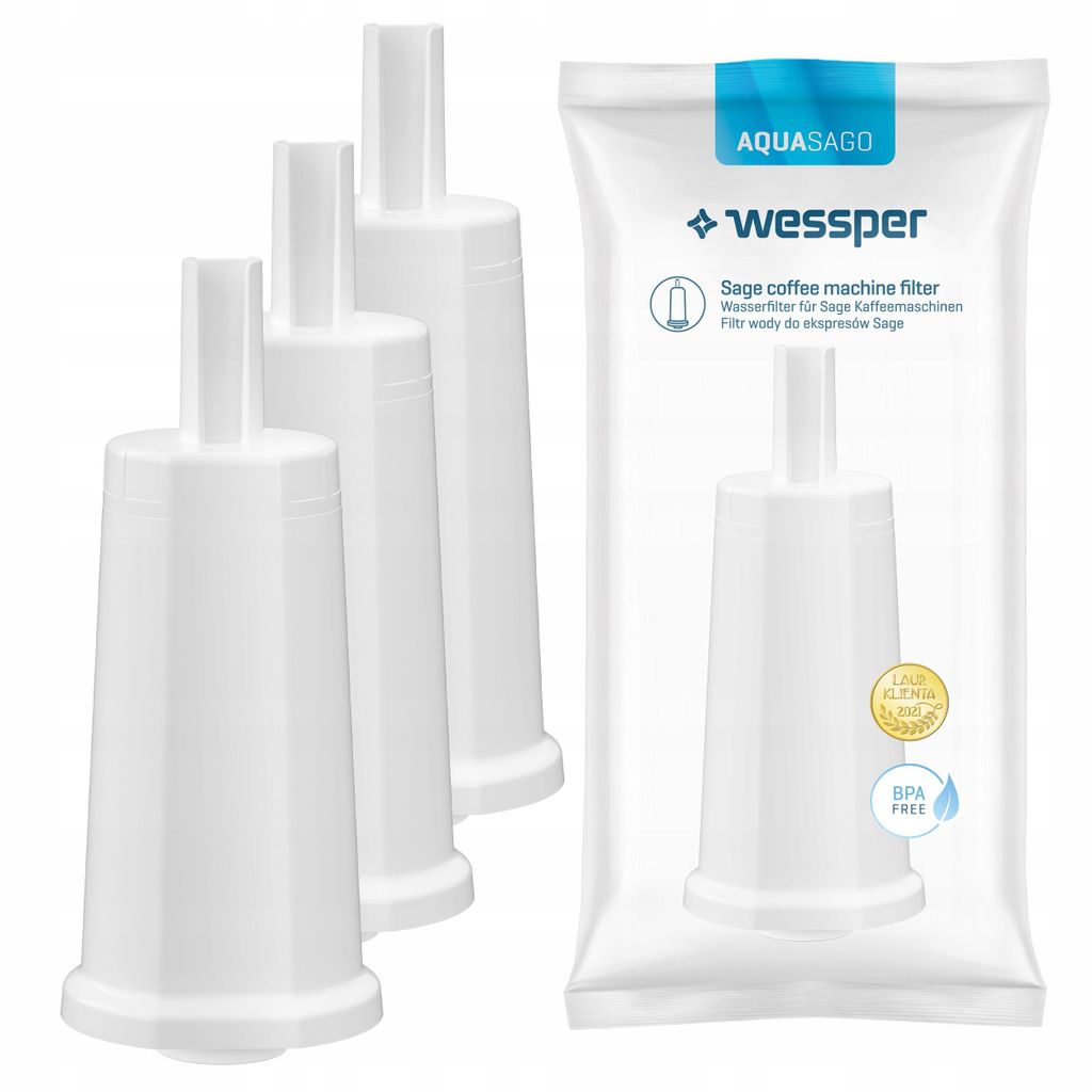 Wessper 3 Stück Wasserfilter für Sage Kaffeemaschinen | Barista Zubehör Ersatz für Sage, Sage Barista Express Pro SES008, SES875,BES920, SES980...