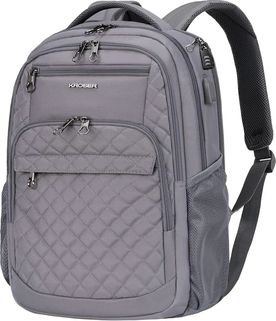 KROSER Sac à dos ordinateur 17,3 pouces imperméable avec port USB et RFID