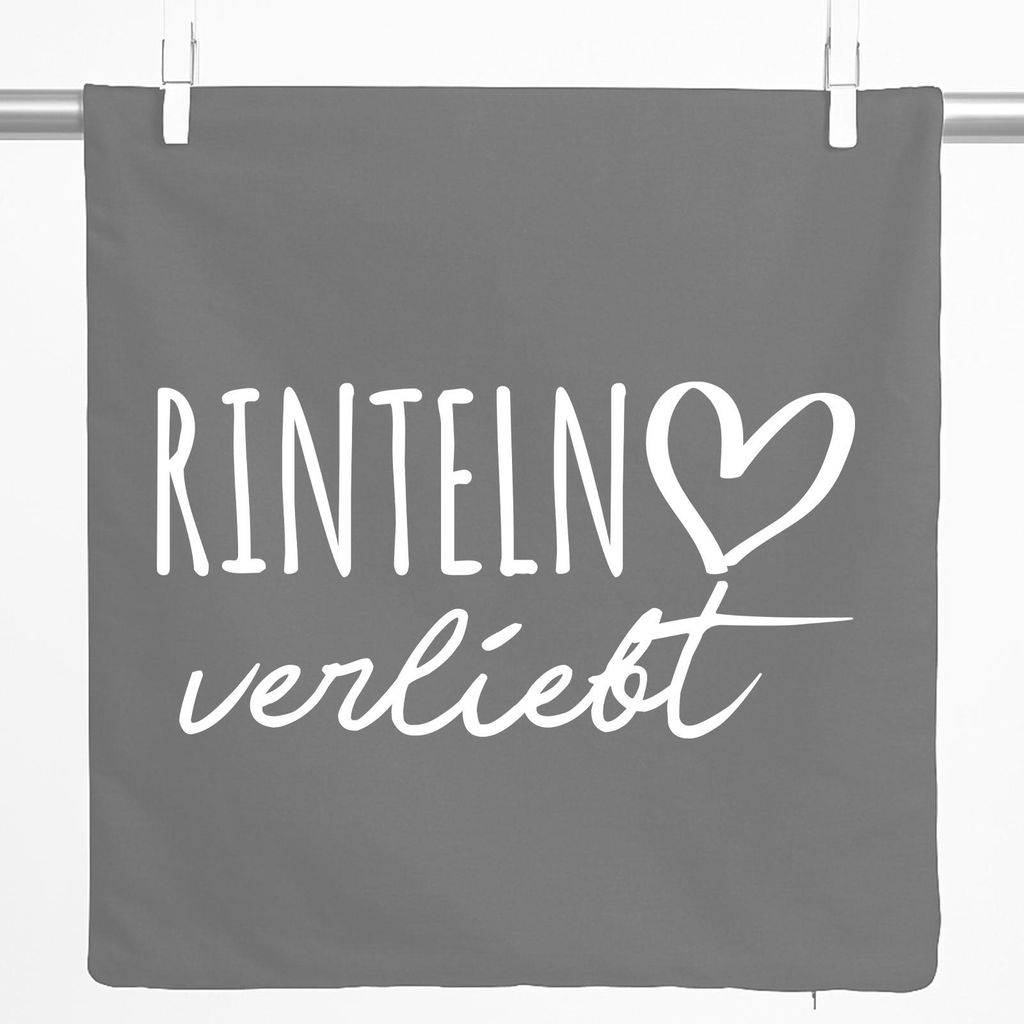 Huuraa Kissenbezug Rinteln verliebt 40x40cm Steel Grey Baumwolle Dekokissenbezug Geschenkidee