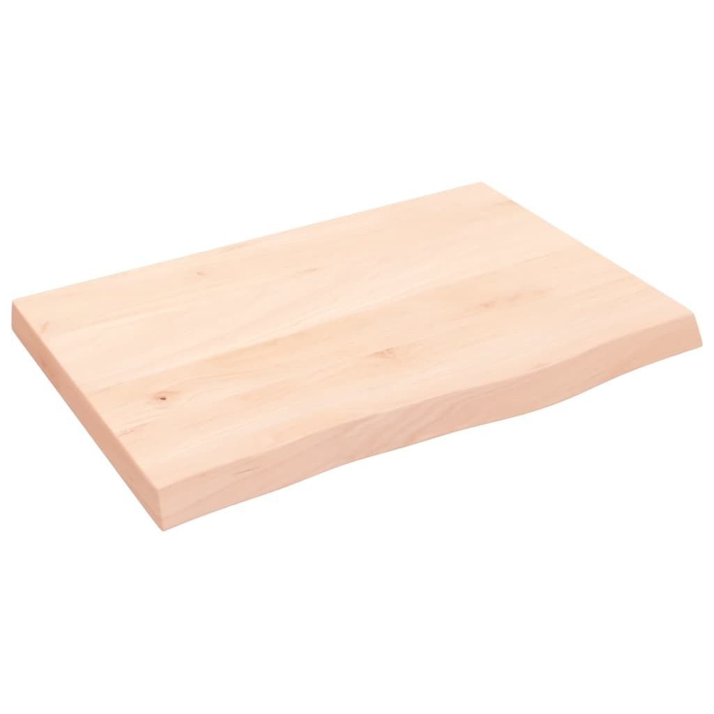 The Living Store Wandregal 60x40x(2-4) cm Massivholz Eiche Unbehandelt