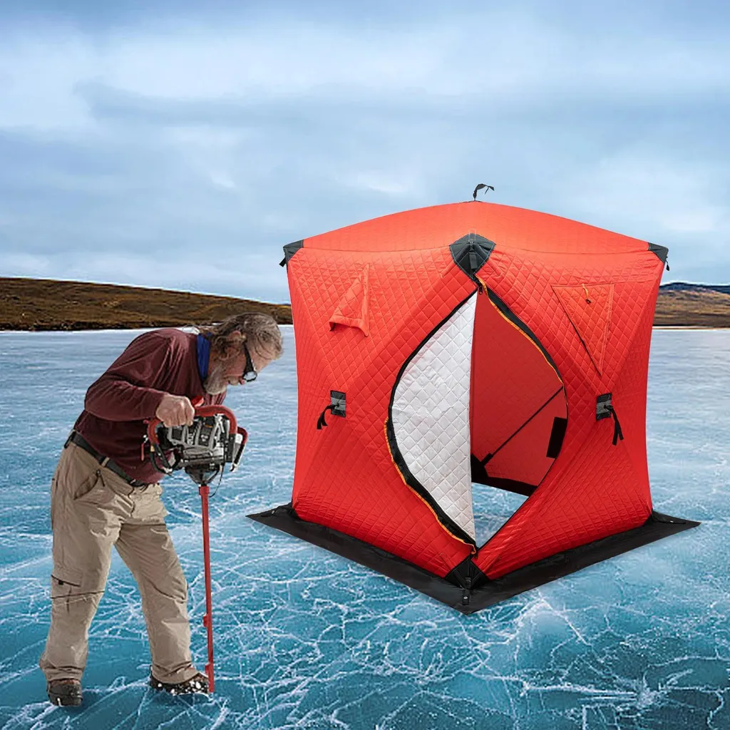 Cabane de pêche sur glace isolée avec armature en fibre de verre robuste
