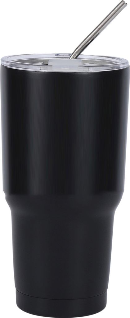 Edelstahl-Eisbecher, 900 ml, großes Fassungsvermögen, Isolierbecher mit Strohhalm, ideal für Auto, Kaffee, heiße und kalte Getränke wie Wasser...