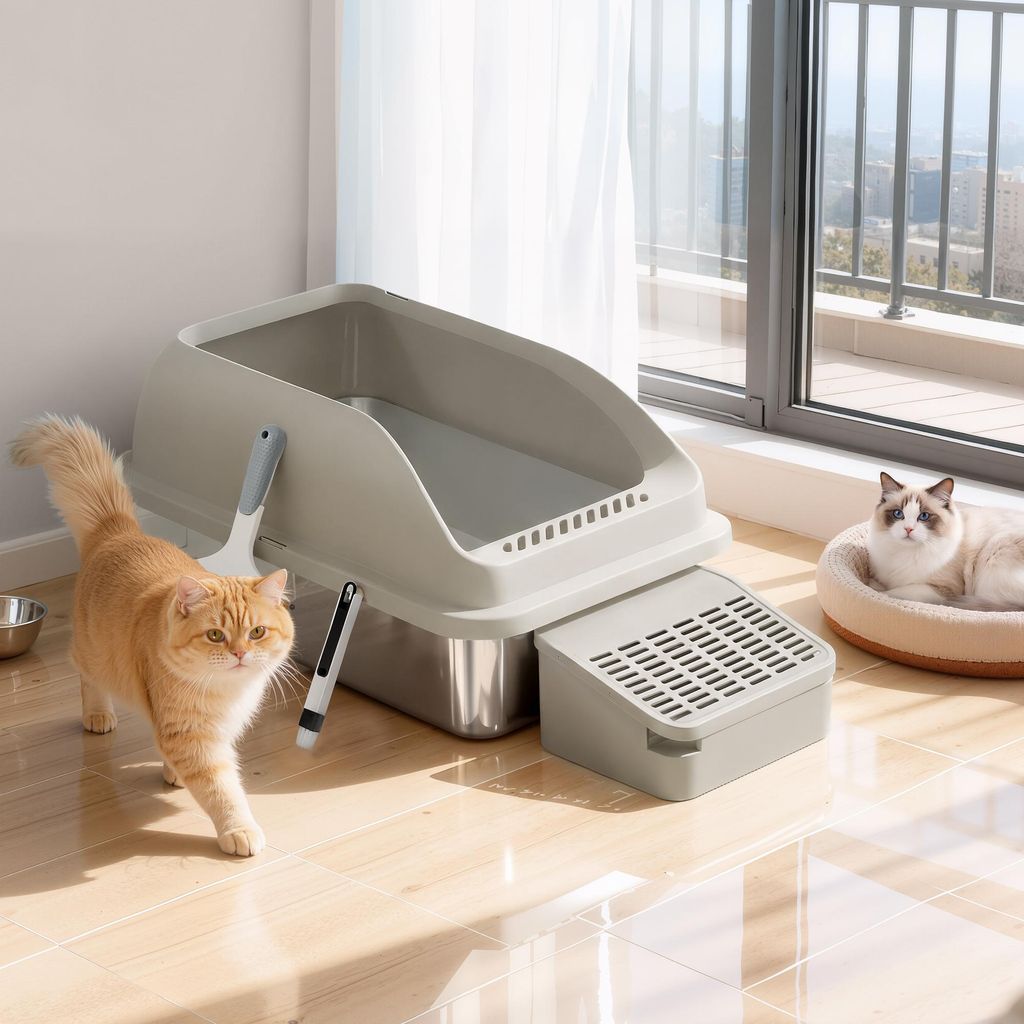 FEANDREA Katzenklo, Katzentoilette, mit hohen Seitenwänden, Produktbild 