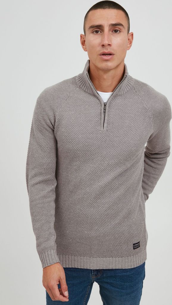 11 Project PRStefanos Herren Strickpullover Troyer Grobstrick Pullover mit Stehkragen