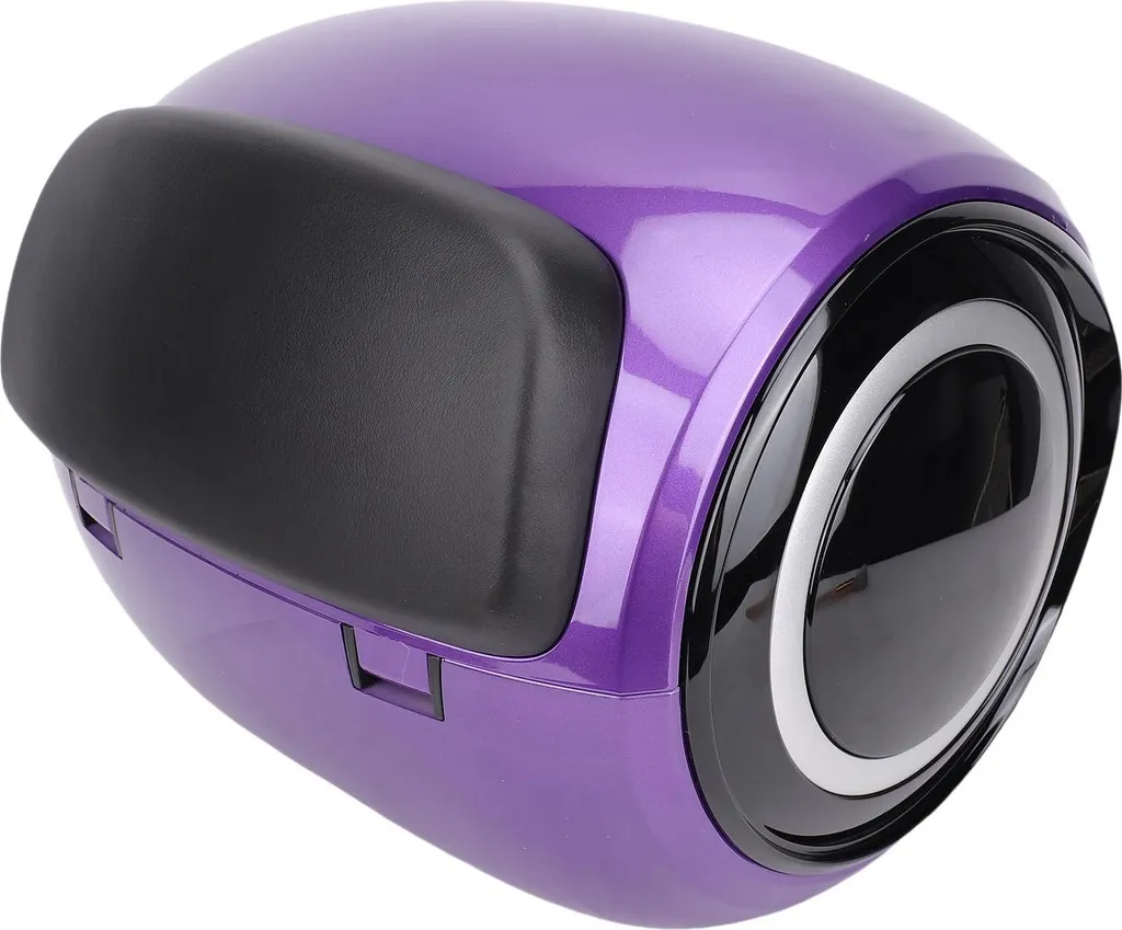 Top case moto 32L pour casque, rangement arrière violet style sport