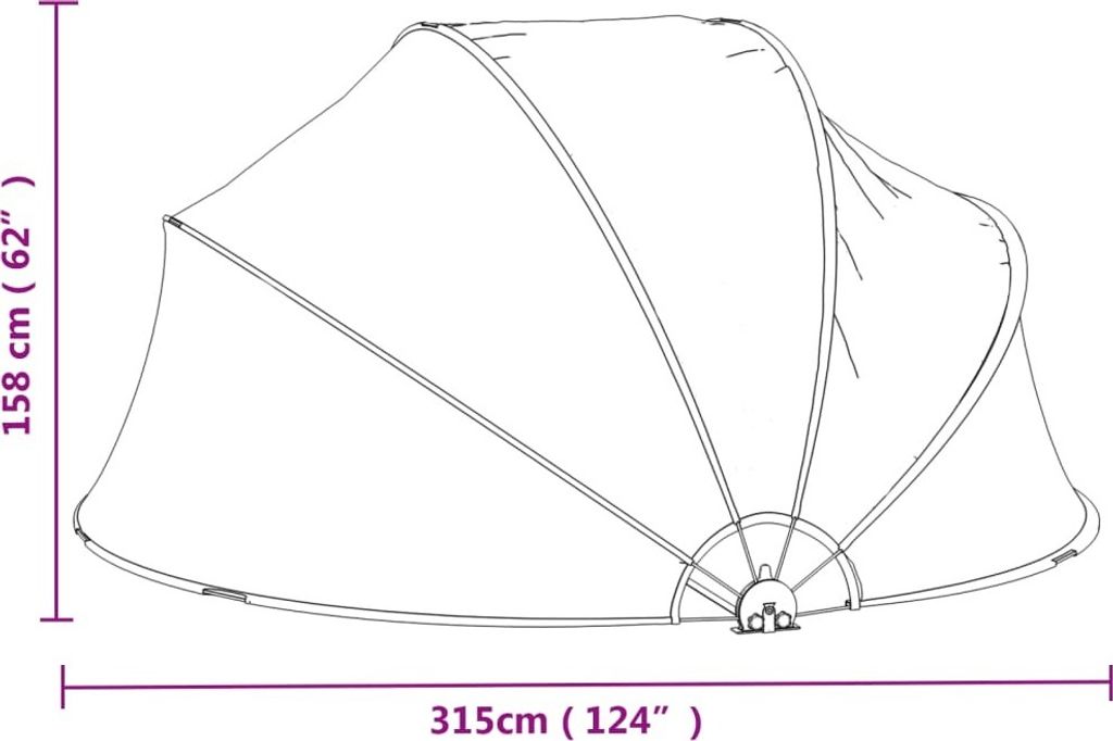 vidaXL Pool-Kuppel Rund 315x158 cm PVC Produktbild 8