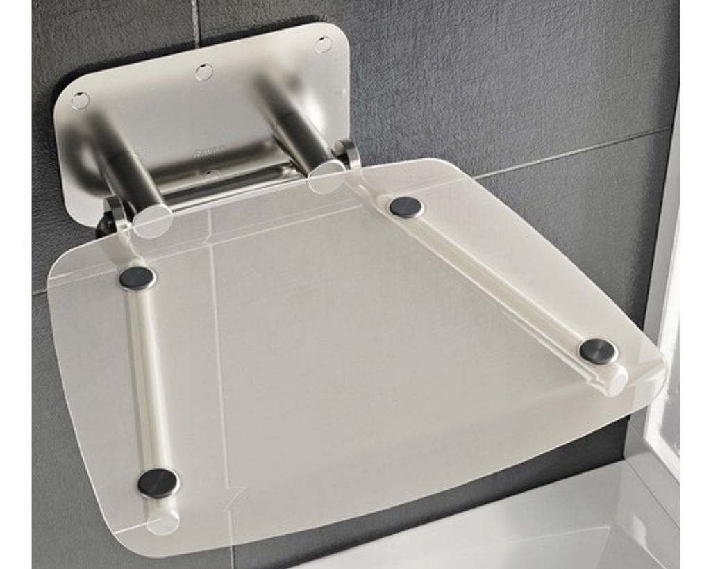 Ravak Ovo B II - Duschsitz Clear, 360x360 mm, Edelstahl/Durchsichtig B8F0000051