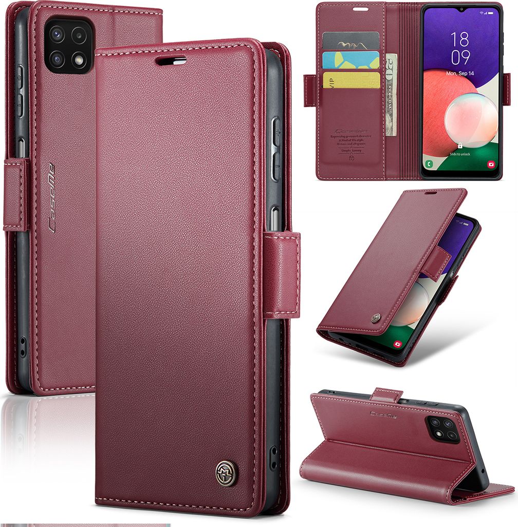 Galaxy A22 5G Hülle, Leder Brieftasche Kartenfach Produktbild 