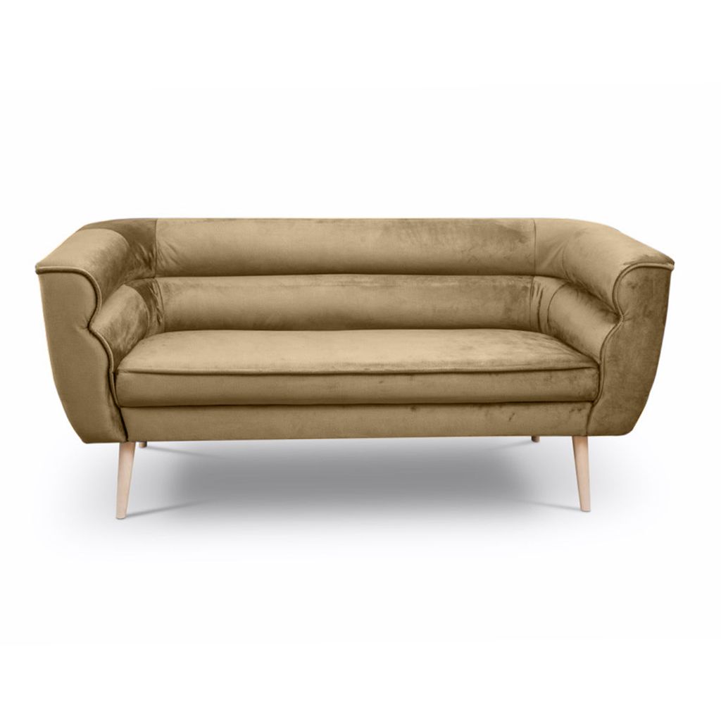 BETTSO Dreisitziges Sofa Couch MARO 3 Braun Hellbraun