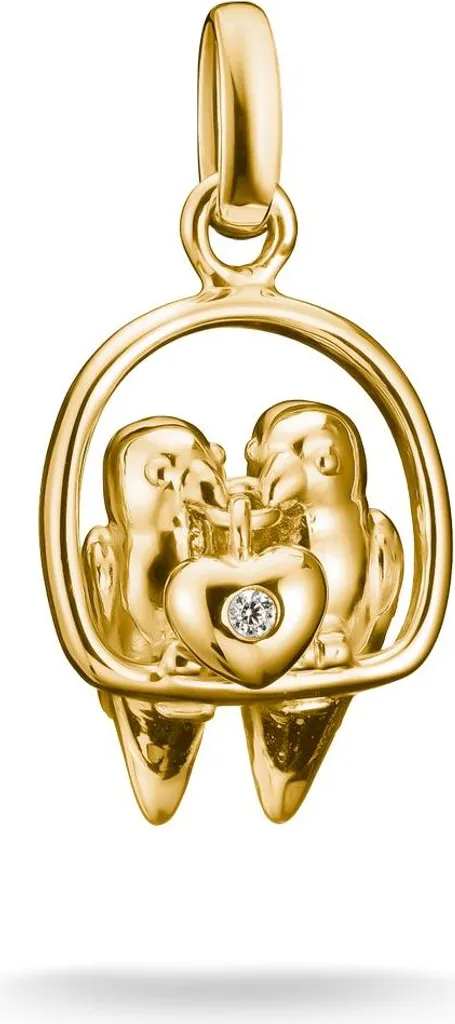 Pendentif Charm Lovebirds en Argent Doré pour Bracelet Charm Club Femme