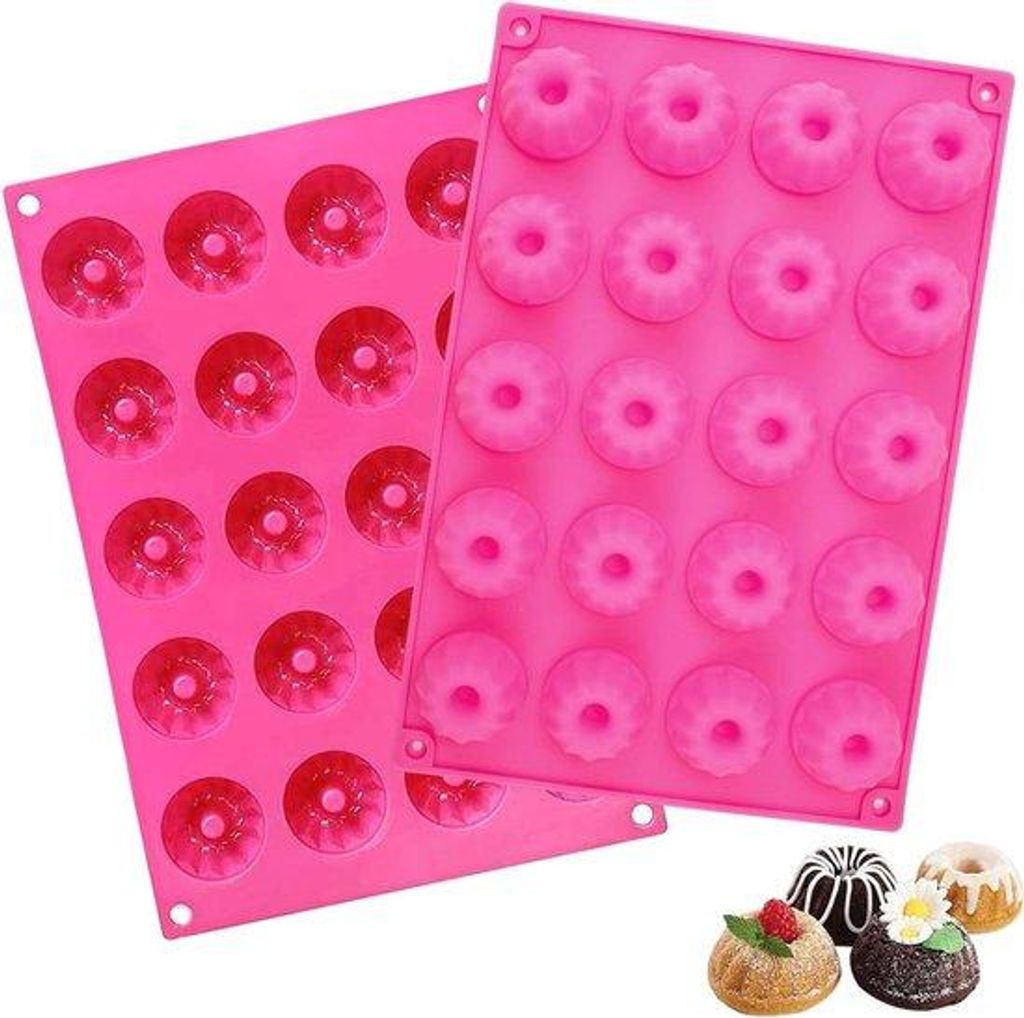 Silikon Mini-Tassenform 30 x 20 cm - Antistatisch - Backform für 20 Muffins - Mini-Kuchenform für Muffins Cupcakes Brownies