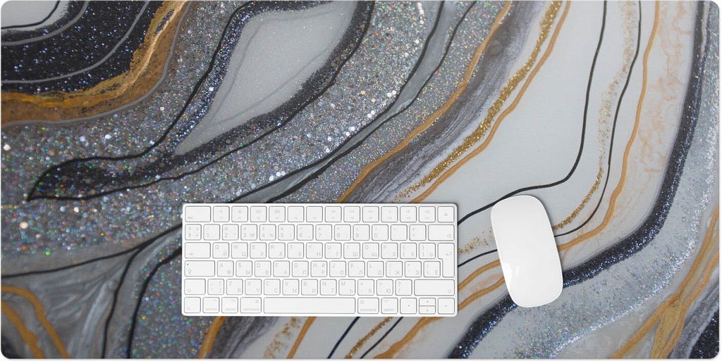 Schimmernde Wellen – Schreibtischunterlage – Rutschfeste Tischunterlage – Schreibtischmatte für Büro & Zuhause – Schreibunterlage – Mau...