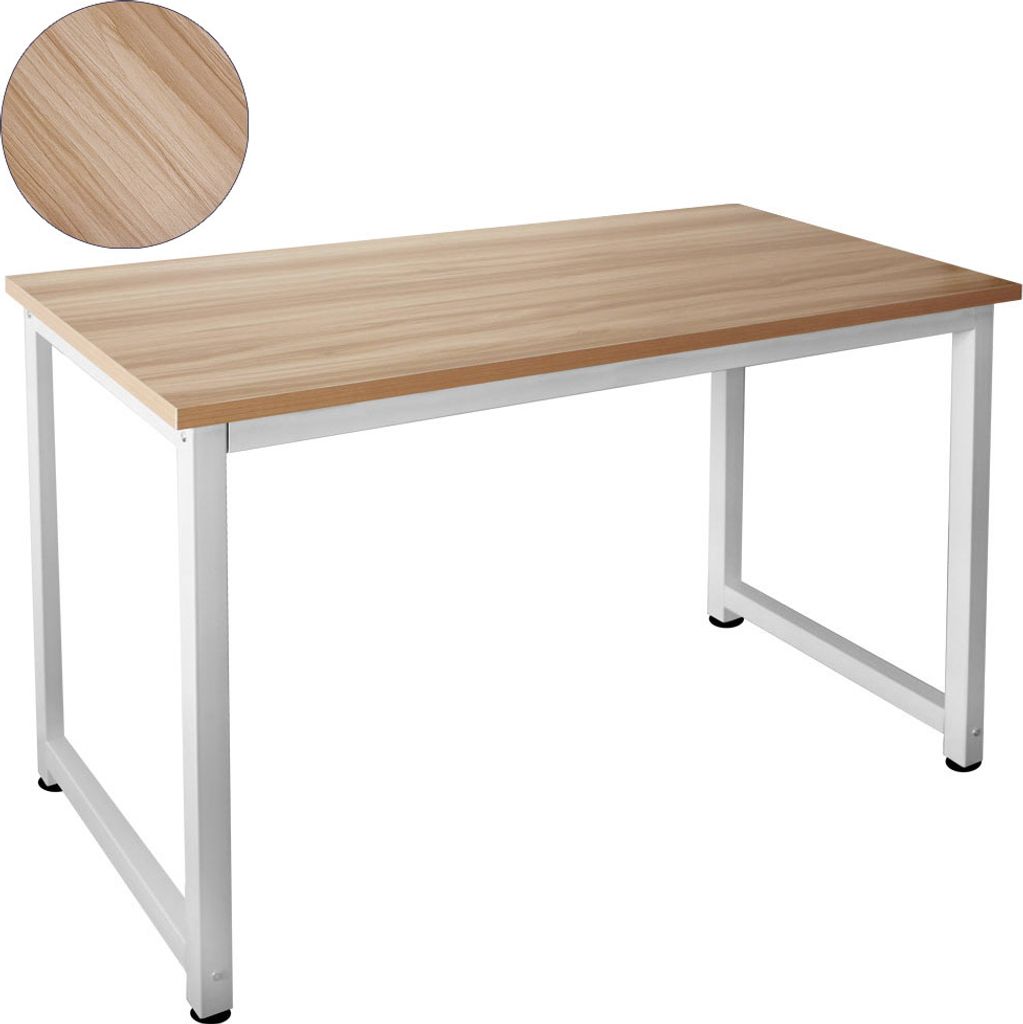 Tisch Computertisch PC Schreibtisch Bürotisch 120 x 60 cm Auswahl Kingpower, Farbe:Weiß / Walnuss