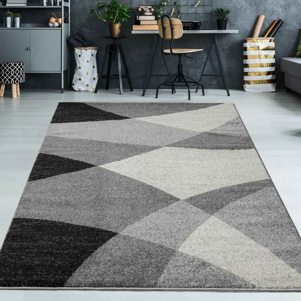 Tapis de chambre 140x200 cm gris et crème pour une ambiance cosy zen