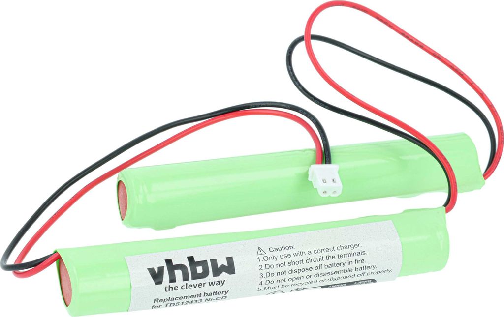 vhbw Akku kompatibel mit BAES OVA 38459 Fluchtweg, Notfallbeleuchtung (800 mAh, 4,8 V, NiCd)