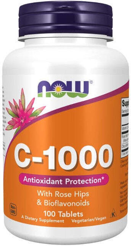 Vitamin C-1000 mit Hagebutten 100 Tabletten Now Foods Produktbild 