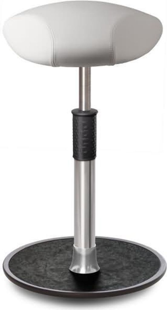 Sitz- Stehhocker Free Tall Triangel Boxmark Leder Weiß chrom /schwarz.