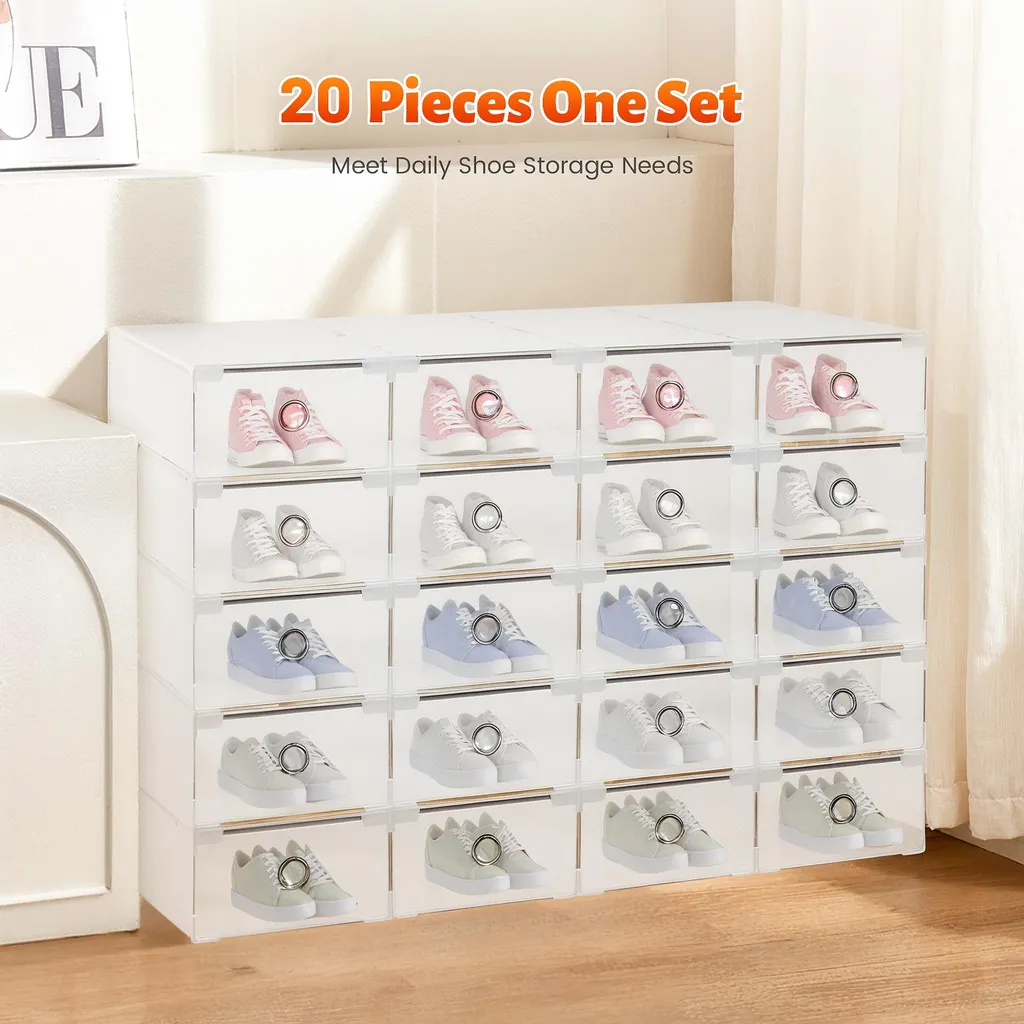 Finis les placards encombrés : 20 boîtes à chaussures blanches empilables - 2