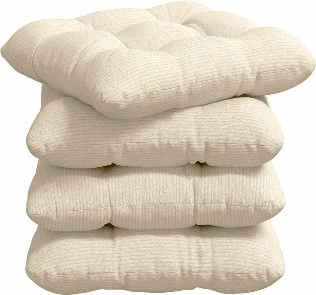 vidaXL Sitzkissen 4 pcs Creme 45 x 45 cm Cordstoff