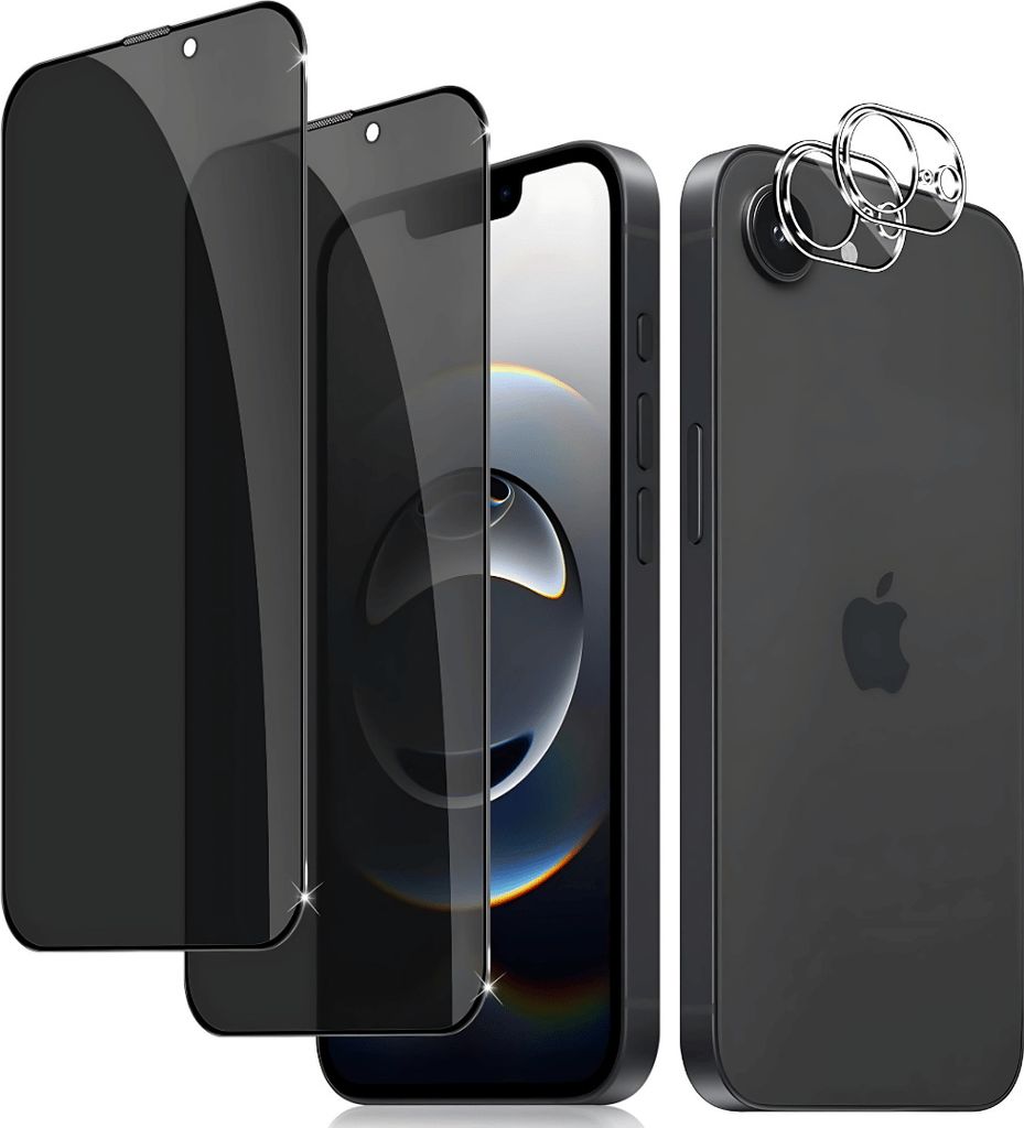 2X Panzerglas für iPhone 16e Blickschutz Sichtschutz Anti-Spy Schutzglas Panzerfolie