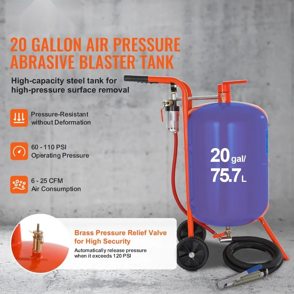 Sableuse à haute pression de 60-110 PSI pour grand décapage