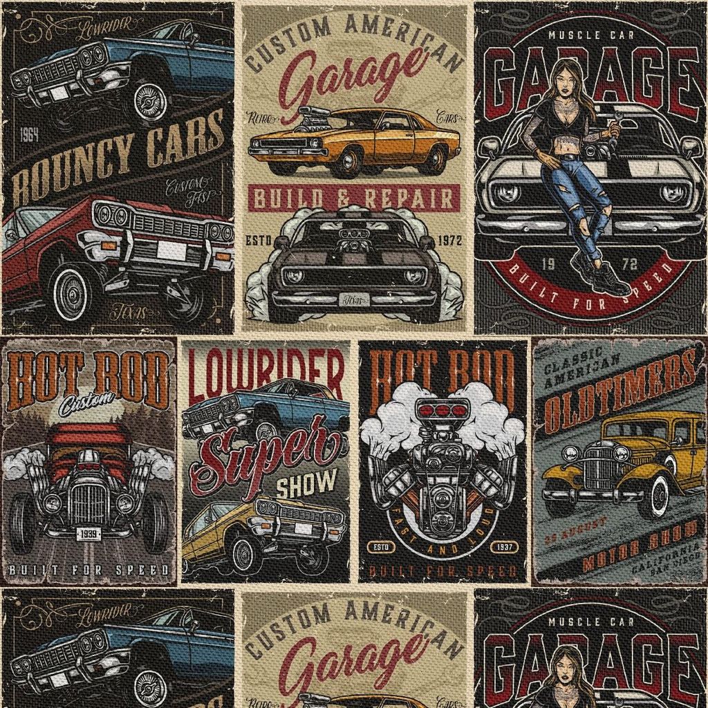 OUTDOOR DEKOSTOFFE OXFORD - Motiv Custom Garage I DX673