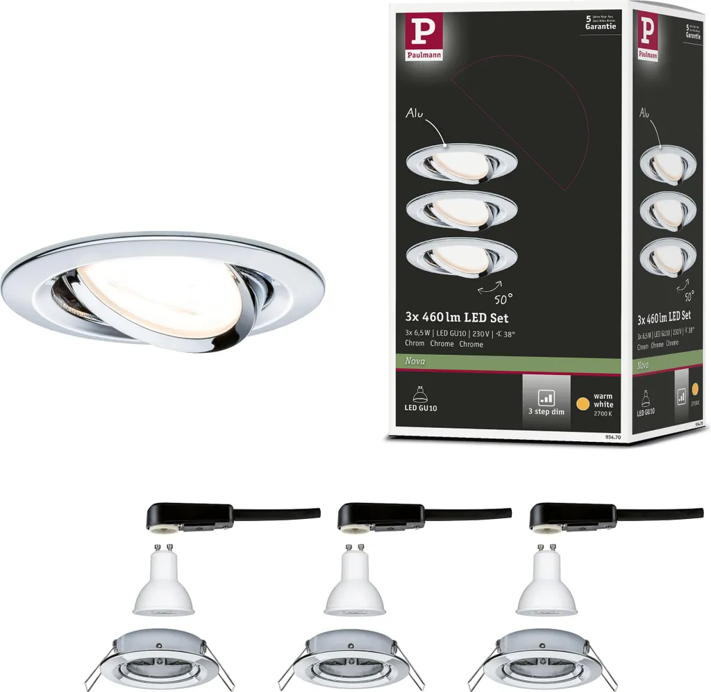 Paulmann Luce da incasso LED Nova basic set orientabile