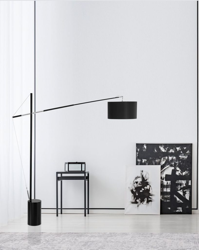 Nova Luce TRACCIA Stehlampe E27 Schwarz 195x40x165cm 41455401