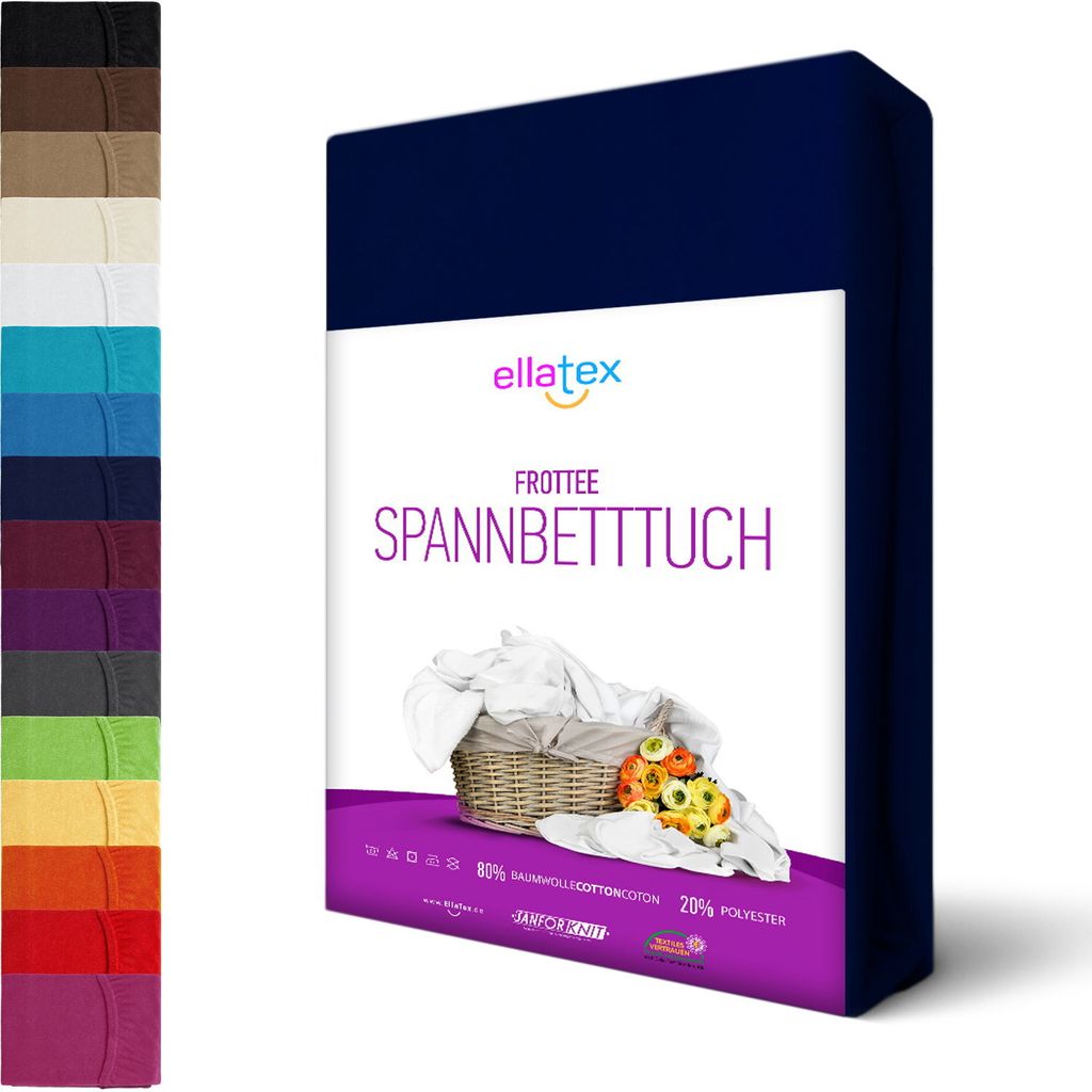 FROTTEE Spannbettlaken Spannbetttuch Bettlaken Betttuch, in Größe: 140x200-160x200 cm, in Farbe: Dunkelblau