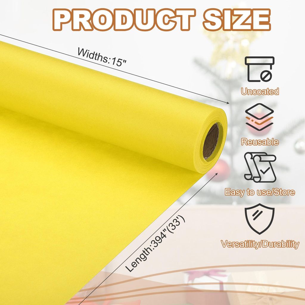 Geschenkpapier, 38cm x 10m 70 GSM Geschenkpapier Rolle Geschenkpapier Einfarbig Packpapier Wrapping Paper fš¹r Poster Pinnwand Geschenkverpackung...