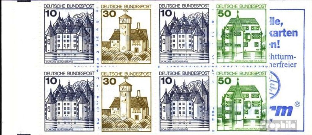 Briefmarken BRD (BR.Deutschland) 1980 Mi MH22m (kompl.Ausg.) postfrisch Burgen und Schlösser