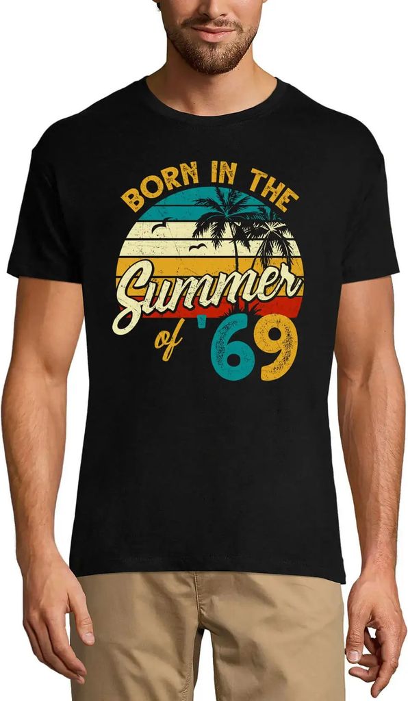 Herren Grafik T-Shirt Jahrgang im Sommer 1969 geboren – Vintage Born In The Summer Of 1969 – Geschenk 52. Geburtstag Jahrestag 52 Jahre Jubilä...