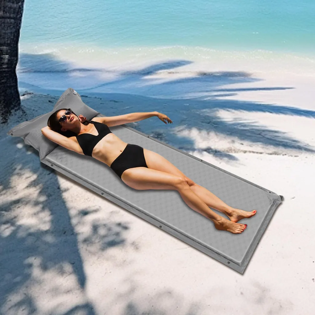 Fini le mal de dos : matelas auto-gonflant gris - Installation facile