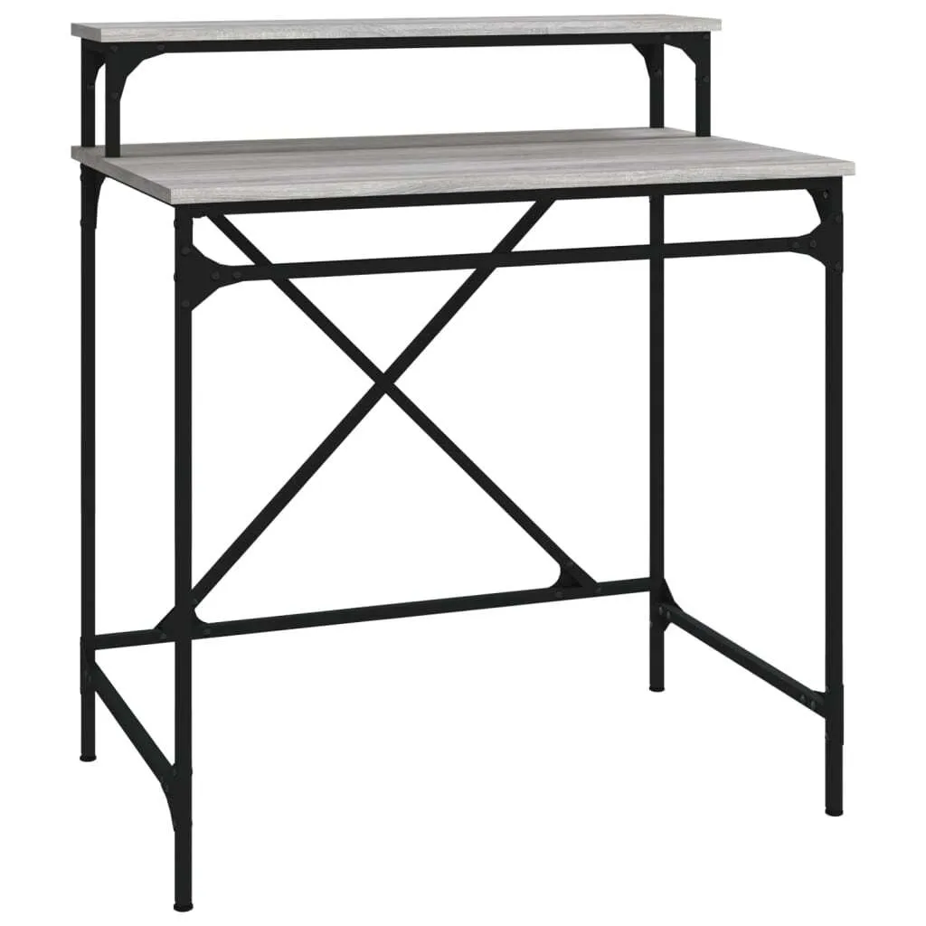 Scrivania Professionale Sonoma 80x50x90 | Ergonomica con Rialzo PC