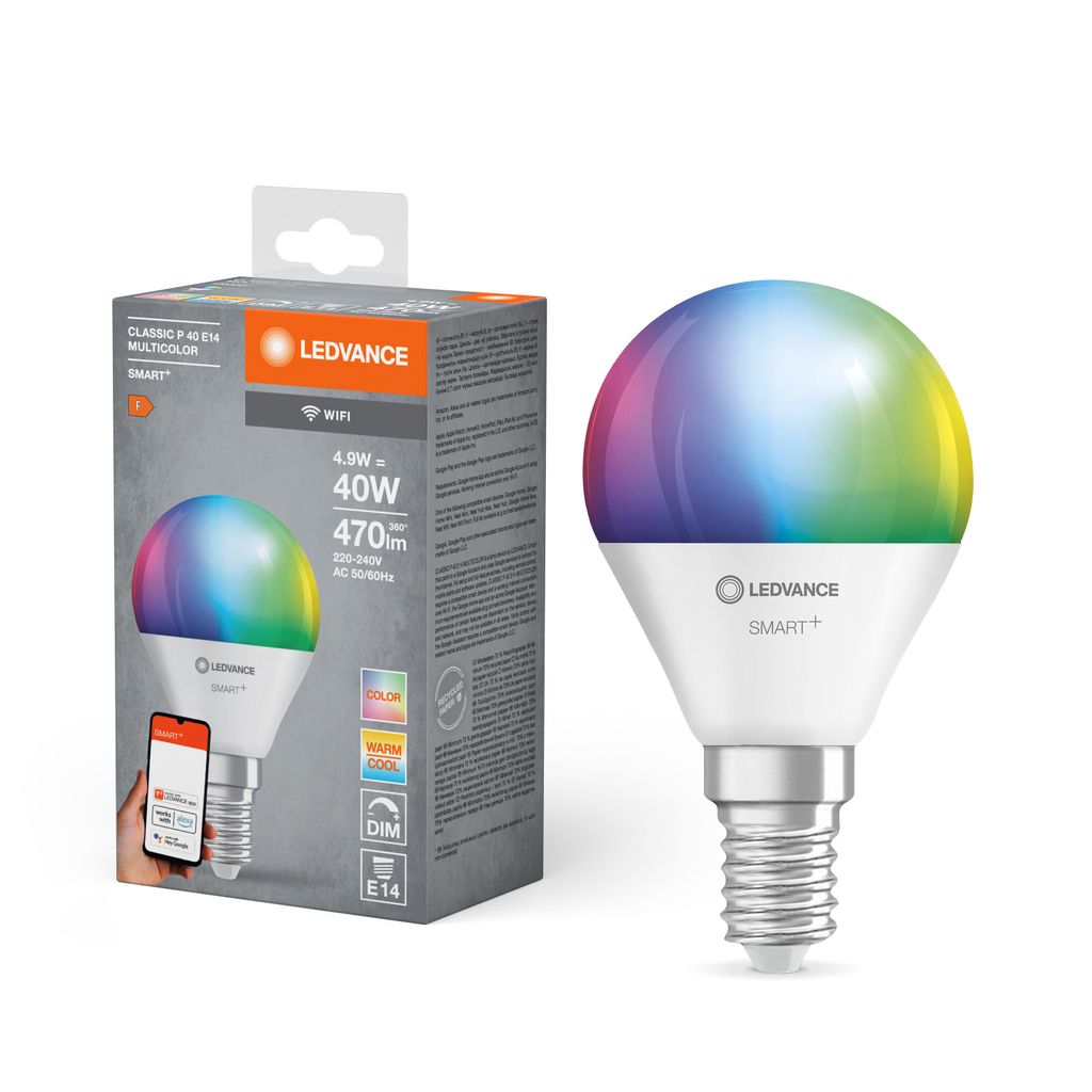Ledvance SMART+ WiFi LED MulticolourTropfen 5W 470lm RGBTW Obrázok produktu 