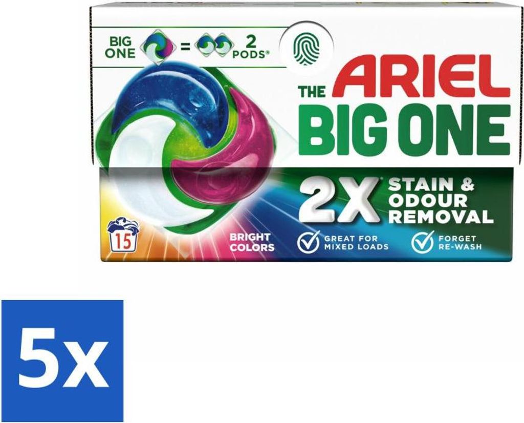 Ariel - 3in1 Waschmittel-Pods - The Big One - Color - 15 Pods - Vorteilspack - 5 Stücke