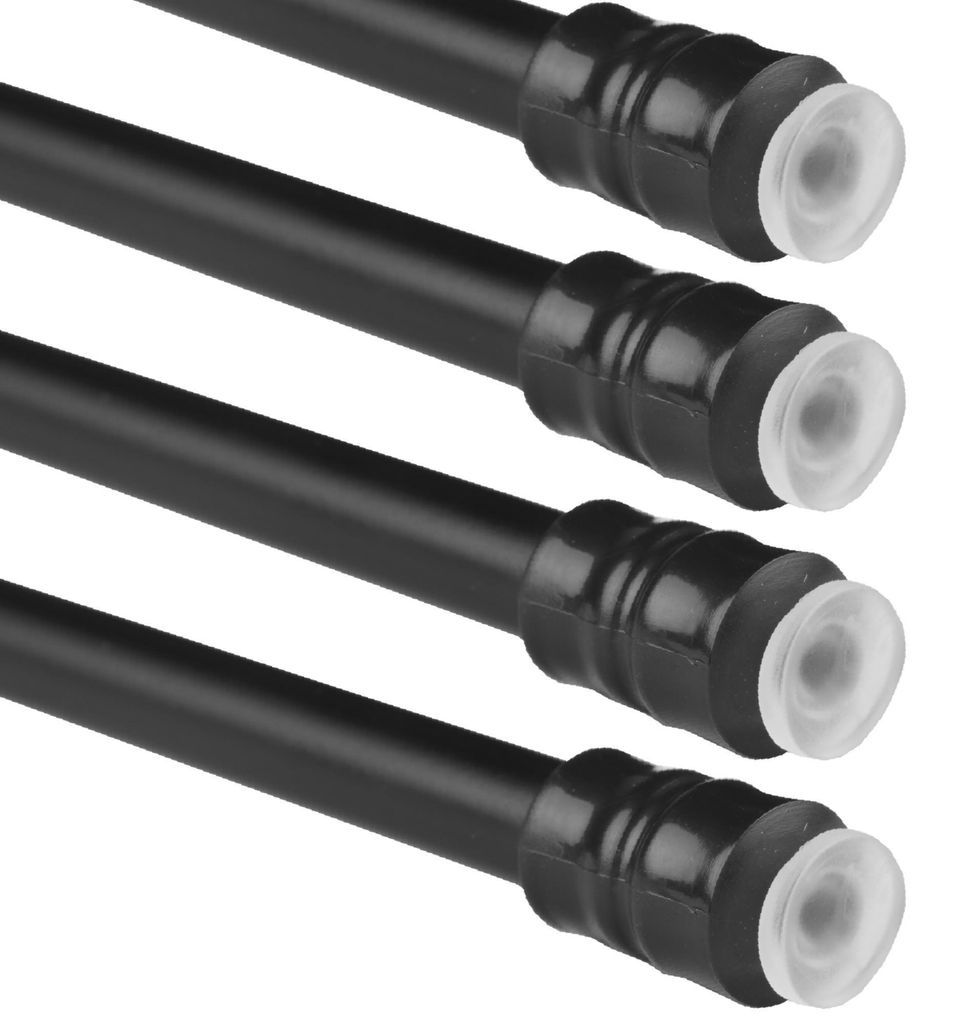 Verlengbare gordijnstang 60-90 cm, zwart (set van 4), Productafbeelding 