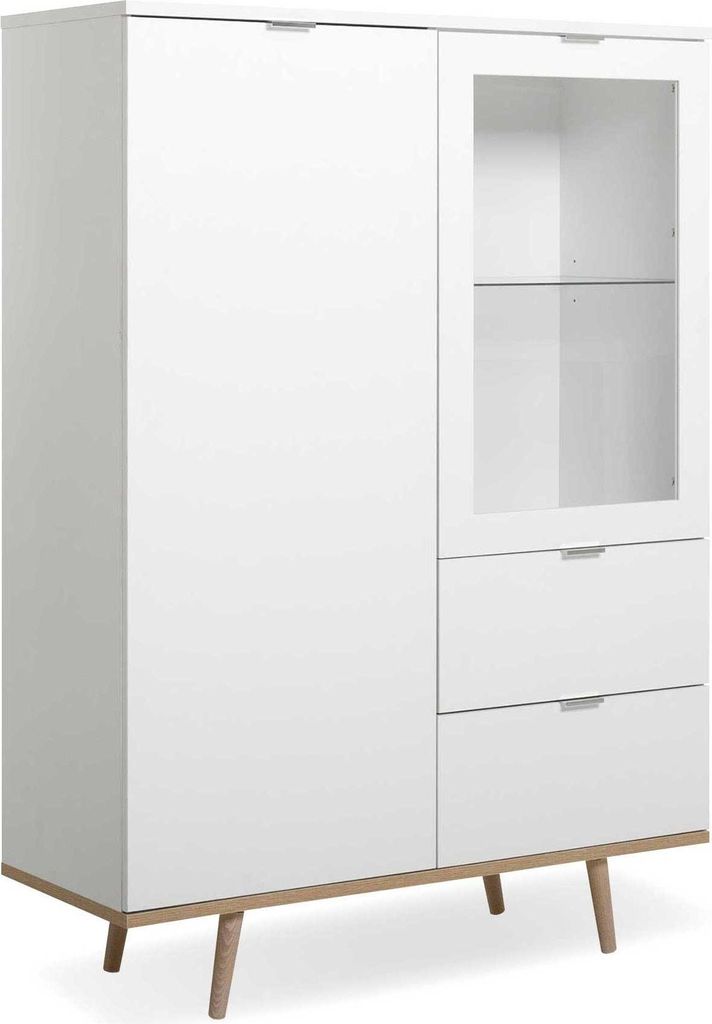 Highboard >Dalarna< in Weiß aus Metall - 100x140x40cm Obrázok produktu 