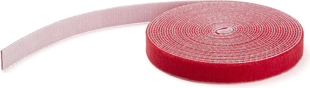 StarTech.com Rotolo di nastro a strappo da 15,2 m - Fascette riutilizzabili da tagliare su misura - Feltro adesivo autobloccante - Fascette serracavo con fissaggio a strappo per cavi industriali - Rosso