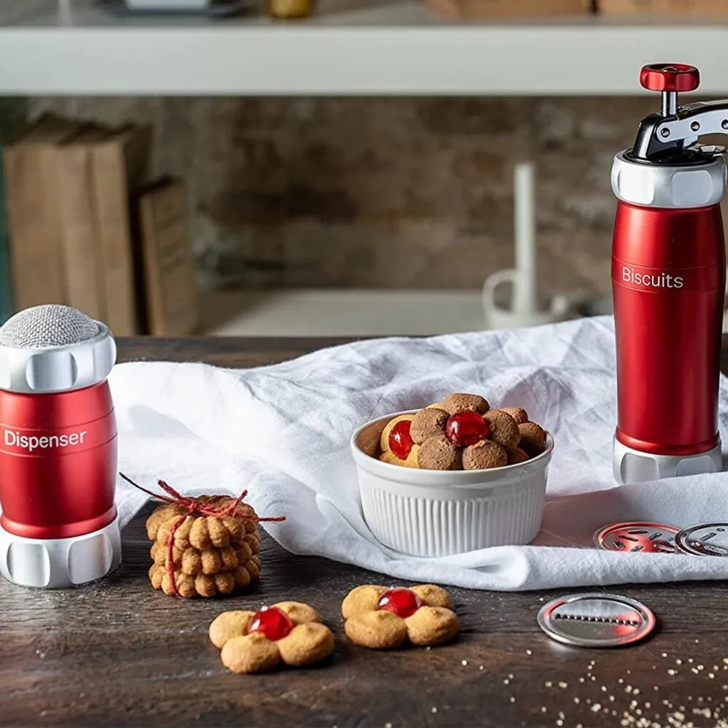 Machine à Biscuits et Spritz Marcato Design Rouge en Aluminium Anodisé - 4