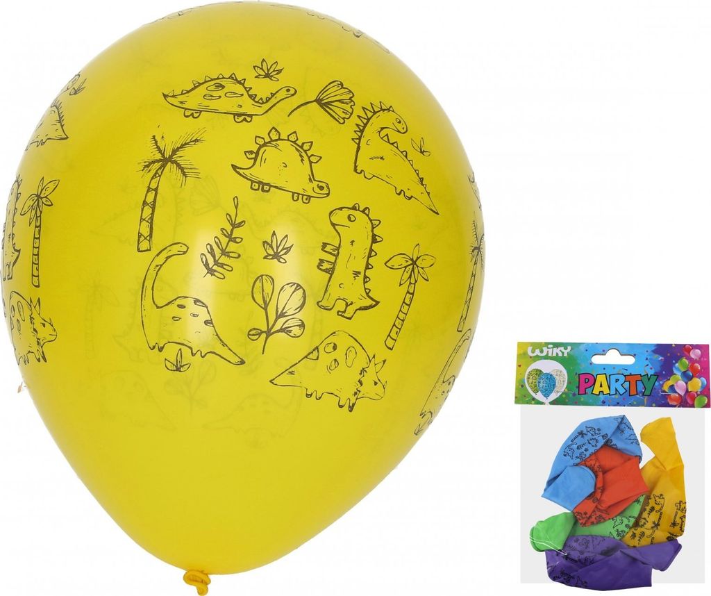 Aufblasbarer Ball 30 cm – 5er-Set, Dinosaurier